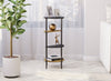 End Table With 4 Tier Etagere Shelf - Brown Reclaimed Wood | Table de bout avec étagère à 4 étages - bois recyclé brun