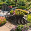 Outsunny 4' Metal Arch Garden Bridge With Siderails, Pond Bridge, Black|Outsunny 4' Pont De Jardin Arque En Metal Avec Rails, Pont D'etang, Noir