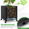 Costway 1 Pcs Raised Garden Bed With Trellis And Wheels Self-watering Planter Box With 3 Heights