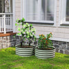 Outsunny Steel Raised Beds for Garden Set of 2 for Growing Flowers, Green