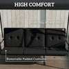 Outsunny 3-Seat Patio Swing Chair with Adjustable Canopy and Side Tray