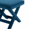 Abigail Mid-Century Modern Upholstered Velvet Accent Bench in Blue | Banc d’appoint Abigail style milieu du siecle moderne en velours bleu
