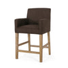 Gabrielle 26" Seat Height Counter Stool With Upholstered Fabric And Solid Wood Legs - Brown | Tabouret De Comptoir Gabrielle Hauteur D’assise 66 cm – Tissu Rembourre Et Pieds En Bois Massif - Brun