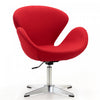 Raspberry Modern Upholstered Swivel Lounge Chair in Red - Set of 2 Accent Chair | Fauteuil lounge pivotant moderne en tissu Raspberry rouge - Lot de 2