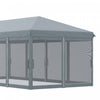 Outsunny 10'x20' Pop Up Canopy Tent With 6 Removable Mesh Sidewalls Gray|Outsunny Tente D'auvent 10'x20' 6 Parois Laterales Maille Amovibles, Gris