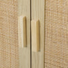 HOMCOM Bohemian Sideboard with 3 Rattan Doors and Shelves Oak