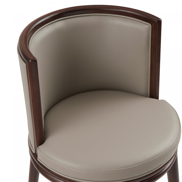 Evalyn Modern Wood Upholstered Barstool in Taupe - Set of 2