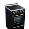 Forno Loiano 24 Inch Freestanding Electric Range in Black, 2.3 cu.ft. with Storage Drawer - FFSEL6099-24BLK | Cuisiniere electrique Loiano de 24 po en noir, 2,3 pi³ avec tiroir de rangement - FFSEL6099-24BLK