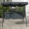 Outsunny 3-seat Patio Swing Chair With Adjustable Canopy Grey|Outsunny Balancoire De Patio A 3 Places Avec Auvent Reglable, Gris