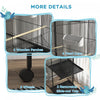 Pawhut Wrought Metal Bird Cage Feeder With Rolling Stand Perches Food Containers Doors Wheels 67" H,|Pawhut Cage A Oiseaux En Metal Forge Avec Support Roulant, Conteneurs Alimentaires Portes Roues 67"