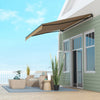 Outsunny 13' X 10' Patio Retractable Awning Sunshade Shelter, Amber|Outsunny 13' X 10' Auvent Retractable, Abri Pare-soleil, Jaune