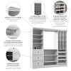 Bestar Versatile 86 W Closet Organization System with Drawers - White|Système d’organisation de garde-robe Versatile de Bestar de 86 po (L) avec tiroirs - blanc