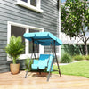 Outsunny 1-seat Patio Swing Chair With Adjustable Canopy And Cushions