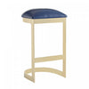 Aura Modern Metal Upholstered Barstool in Blue - Set of 2 Bar Stool | Tabouret de bar moderne en metal et tissu Aura bleu - Lot de 2