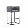 Embassy Mid-Century Modern Metal Upholstered Barstool in Gray - Set of 3 | Tabouret de bar Embassy style milieu du siecle en metal et tissu gris - Lot de 3