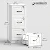 HOMCOM 3 Drawer File Cabinet with Lock, Vertical Filing Cabinet, White