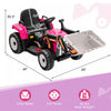 Costway Kids Ride On Excavator Digger 12v Electric Tractor Rc W/ Digging Bucket Pink