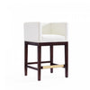 Kingsley Mid-Century Modern Wood Upholstered Counter Stool in Ivory - Set of 2 | Tabouret de comptoir en bois rembourre ivoire style Mid-Century Modern Kingsley - Lot de 2