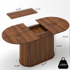 Noah Extendable Oval Dining Table with Striped Legs,Brown | Noah Table a manger ovale extensible avec pieds rayes, marron