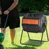 Outsunny Outdoor Dual Chamber 360° Rotating Composter 43 Gallon Orange|Outsunny Composteur Exterieur Rotatif A 360°, 43 Gallons, Gris Et Orange