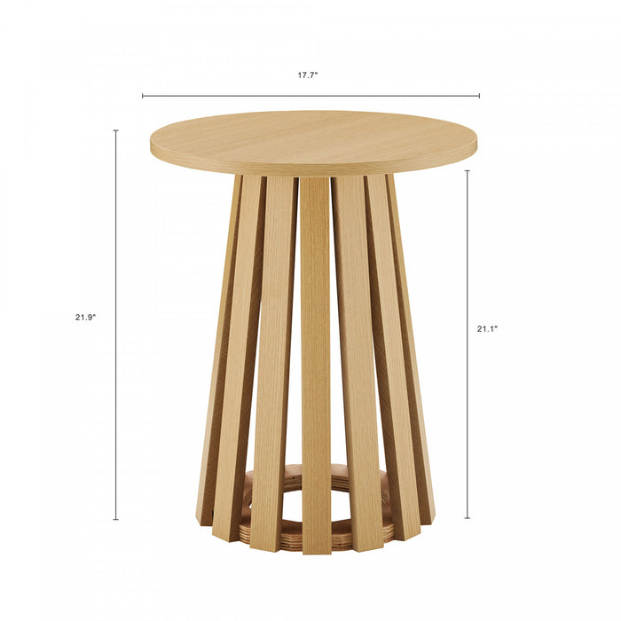 Layla Scandinavian Modern 2-Piece Coffee Table & End Table Set in Light Oak Coffee Table Set