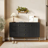 HOMCOM 47" Buffet Cabinet with 3 Drawers and 2 Doors Modern Sideboard Black