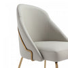 Gracie Modern Vegan Leather Metal Dining Chair in Stone Gray and Gold - Set of 4 | Chaise de salle a manger moderne Gracie en cuir vegetalien et metal, gris pierre et or - Lot de 4