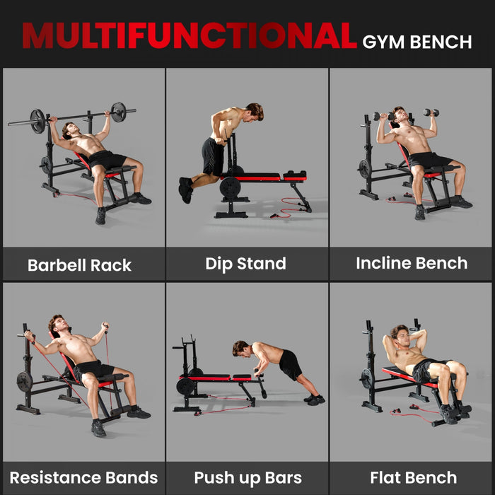 Soozier 924LBS Adjustable Weight Bench with Rack, Flat & Incline