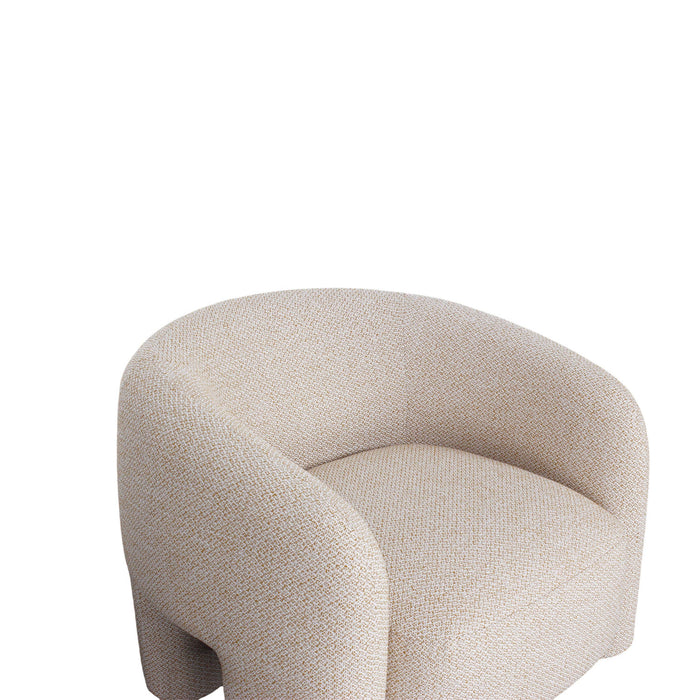 Sylvia Modern Glam Tweed Lounge Chair in Gold Dust