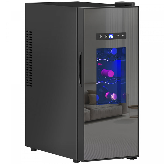 HOMCOM Wine Cooler, 12 Bottles Beverage and Wine Fridge with Glass Door