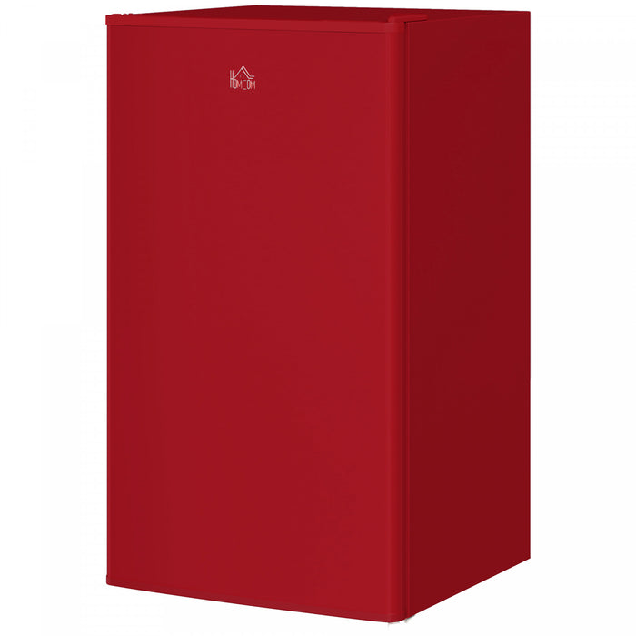 HOMCOM Mini Fridge with Freezer Thermostat Reversible Door, Red