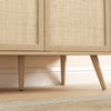 HOMCOM Boho Sideboard Buffet Cabinet with Decorative Rattan Doors, Natural