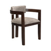 Evelyn Rubberwood Dining Chair with Armrests and Upholstery Seating Set of 2,Espresso | Evelyn Ensemble de 2 chaises de salle a manger en bois de caoutchouc avec accoudoirs et assise rembourree, expresso