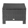 Outsunny Patio Rattan Ottoman w/ Cushion and Metal Frame for Garden, White