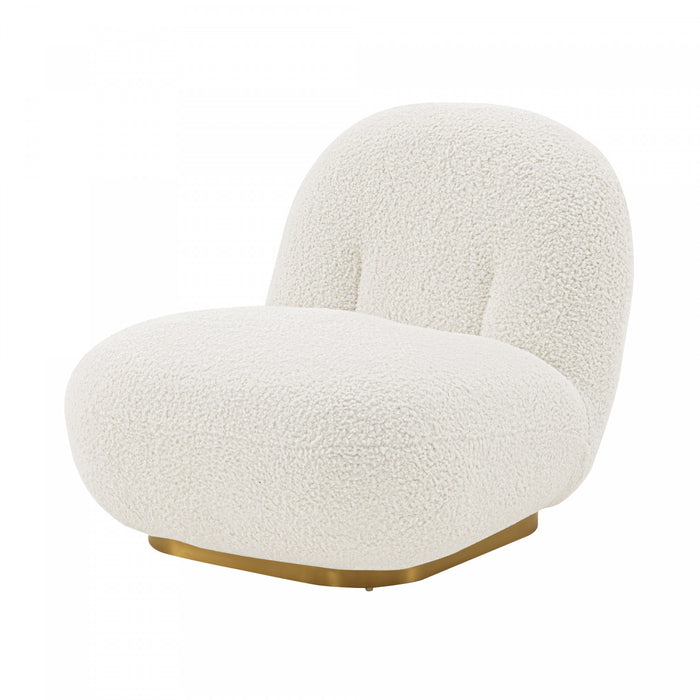 Edina Modern Boucle Lounge Chair in White - Set of 2