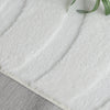 Pearl White Waves Washable Shag Area Rug 8'x10' Indoor Area Rug | Tapis Lavable A Poils Longs Motif Vagues Blanc Perle 8'x10'