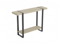 47” Console Table With 1 Shelf - Dark Taupe With Black Metal