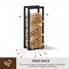 Homcom Firewood Rack Log Holder Fireplace Storage Rack With Handles And 220 Lbs. Weight Capacity, 15|Homcom Support A Bois De Chauffage Avec Poignees Et Capacite De Poids De 220 Lbs, Noir