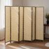 HOMCOM Handwoven 6 Panel Privacy Screen, 6 FT Folding Room Divider, Brown