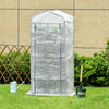 Outsunny Portable Greenhouse with 4 Tier Shelves, Outdoor Hot House, White