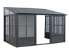 Florence - Wall Mounted Solarium 10x12 Metal Roof In Black