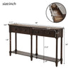 Phyllis Solid Wood Console Table With Drawers And Bottom Shelf - Espresso | Table Console Phyllis En Bois Massif Avec Tiroirs Et Etagere Inferieure - Espresso