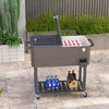 Outsunny 67-Qt Patio Cooler Cart with Bottle Opener, Rolling Ice Chest