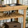 Outsunny Potting Benches For Outside With Faucet, Removable Sink, Shelves|Outsunny Table Banc De Rempotage Exterieur Evier Amovible Et Etageres