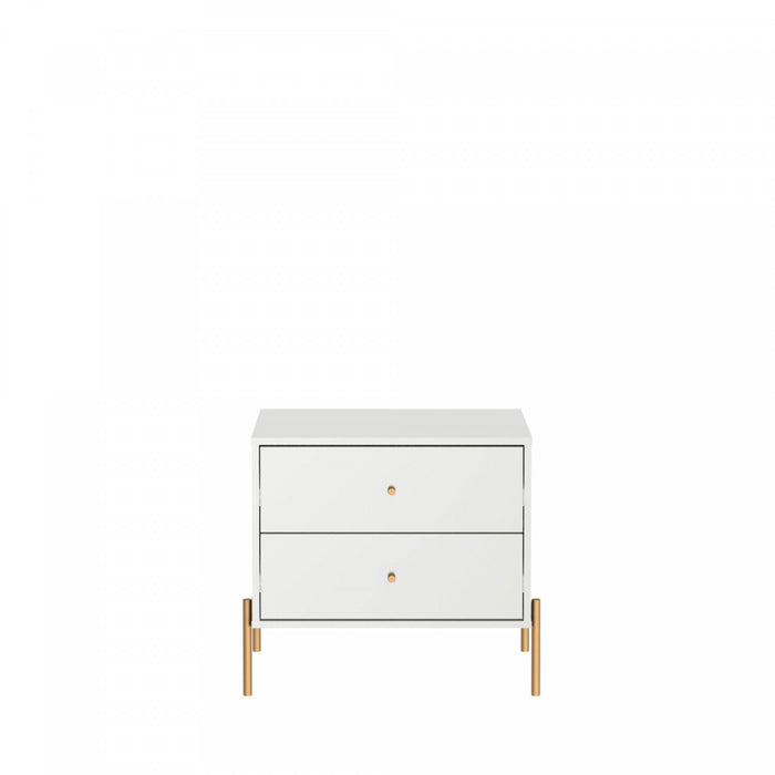 Jasper Modern 25\" Nightstand in White (2-Drawer) - Set of 2