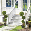 HOMCOM 45 Inch Artificial Boxwood Triple Ball Topiary Tree Set of 2, Green