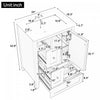 Mia 24" Bathroom Vanity with Ceramic Sink and Multi-Drawer Storage, White | Mia Meuble-lavabo de 24" avec vasque en ceramique et rangement a plusieurs tiroirs, Blanc