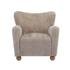 Wingate Cozy Wingback Armchair with Premium Fabric and Solid Wood Legs, Beige Brown | Wingate Fauteuil Aile Confortable en Tissu Premium et Pieds en Bois Massif, Brun Beige