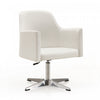 Pelo Modern Vegan Leather Swivel Lounge Chair in White - Set of 2 Accent Chair | Fauteuil pivotant moderne en cuir vegetalien Pelo, blanc - Lot de 2