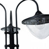 Outsunny 3-head LED Solar Light Lamp Street Light Post With Planter, Solar-powered Lamp Post, Black|Outsunny Lampadaire Solaire A 3 Tetes LED Avec Jardiniere, Piles Applicables Incluses, Noir